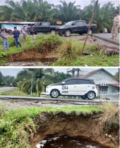 Dihantam Terjangan Derasnya  Arus Air, Box Culvert dan Badan Jalan Ambrol